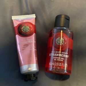 The Body Shop Strawberry Hand Cream and Shower Gel set